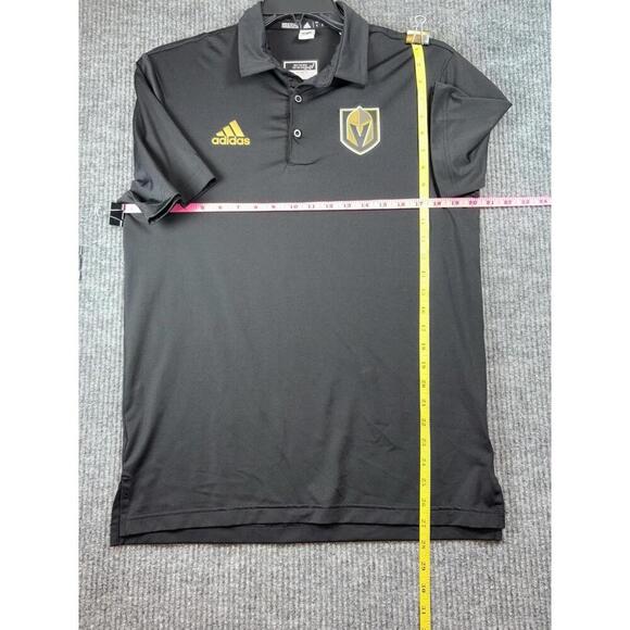 LAS VEGAS GOLDEN KNIGHTS NHL Hockey Polo Shirt ADIDAS Men's Small Black Plastic - Picture 8 of 10